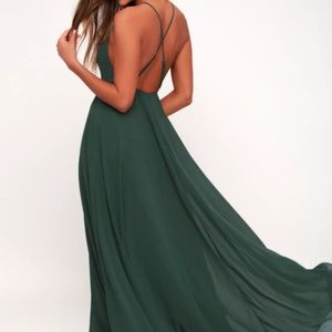 LuLu's MYTHICAL KIND OF LOVE DARK GREEN MAXI DRESS